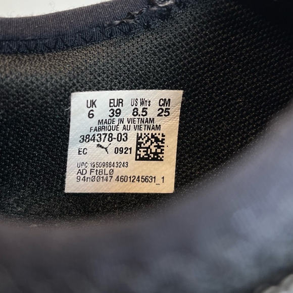 PUMA Pacer Next Cage Womens Black-White Knit Athletic Running Shoes Sz 8.5M Nice - Picture 14 of 16